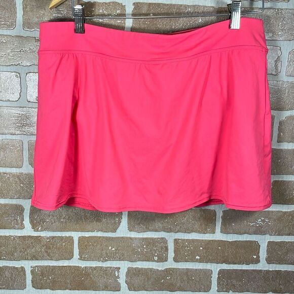 Lands End Swim Skirt 14 Large Hot Pink Bikini Brief Low Rise Swimsuit Bottom - Picture 1 of 7